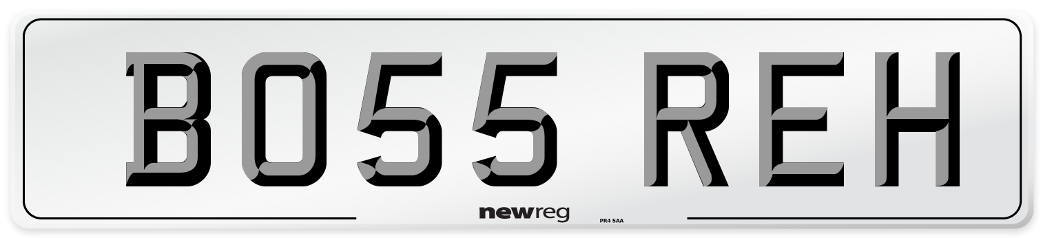 BO55 REH Front Number Plate
