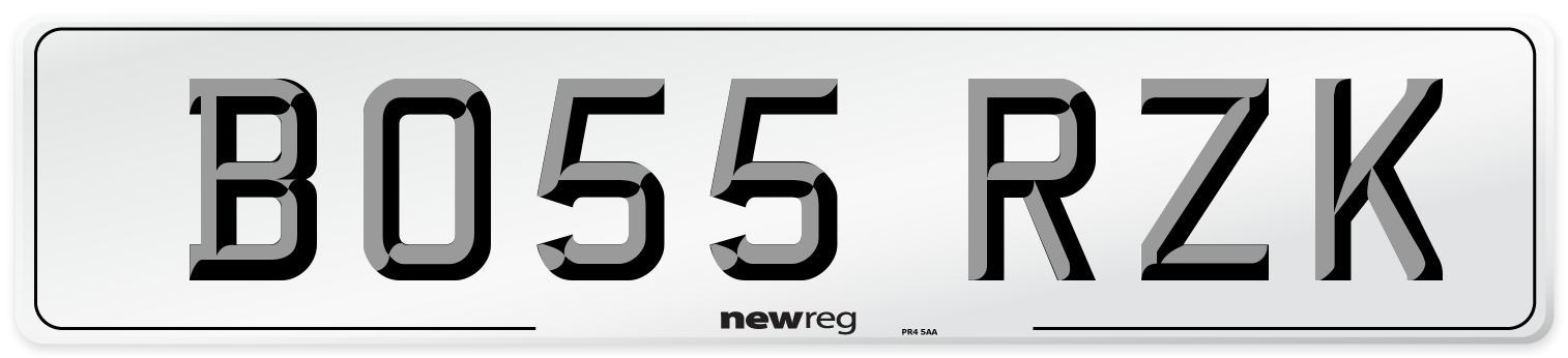 BO55 RZK Front Number Plate