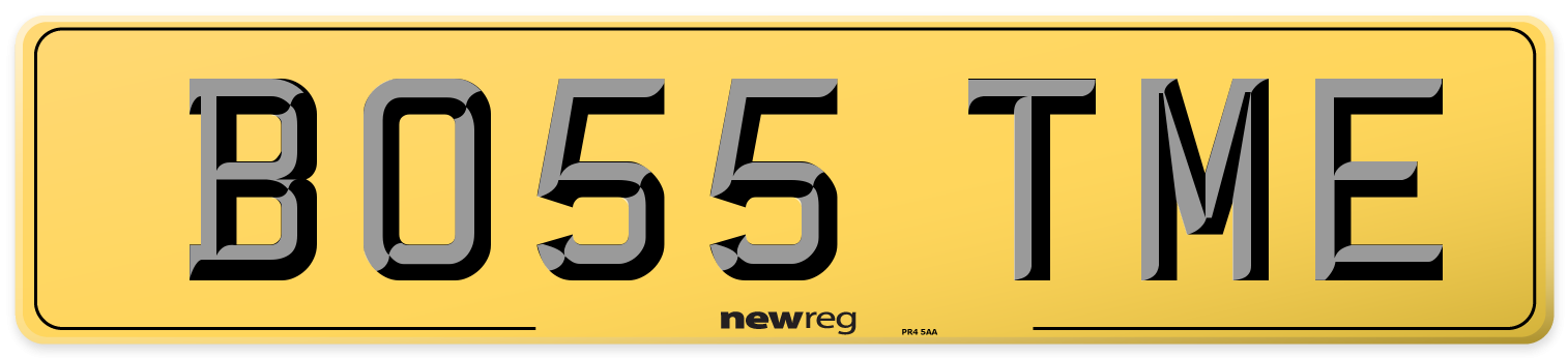 BO55 TME Rear Number Plate