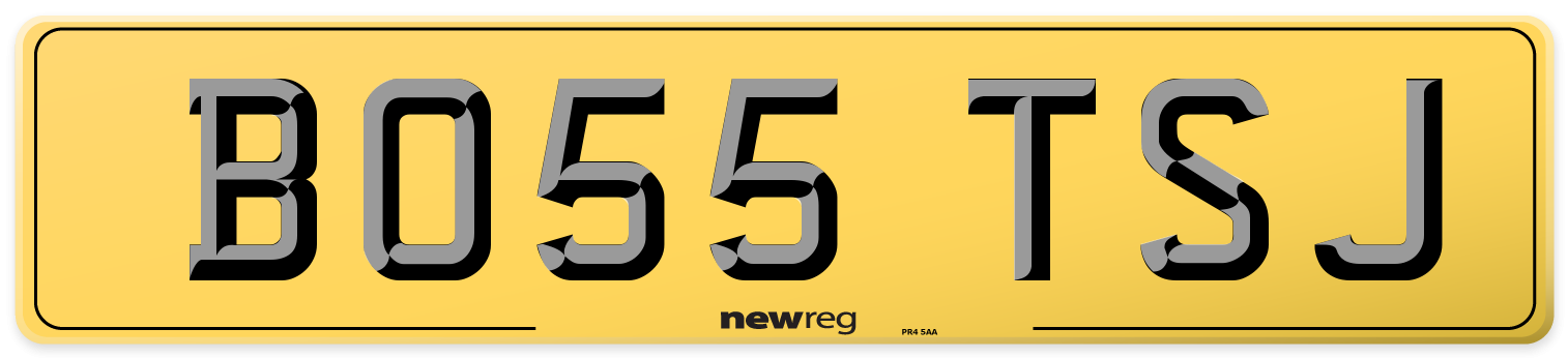 BO55 TSJ Rear Number Plate