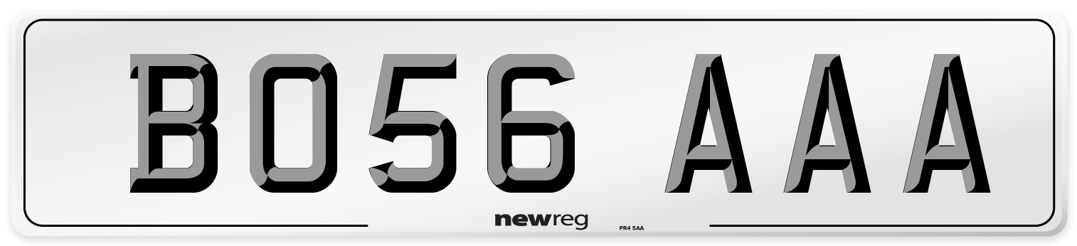 BO56 AAA Front Number Plate