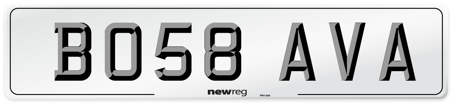 BO58 AVA Front Number Plate