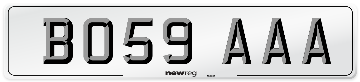 BO59 AAA Front Number Plate