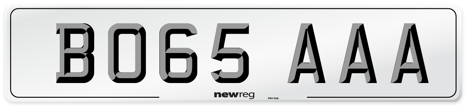 BO65 AAA Front Number Plate
