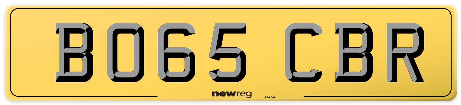BO65 CBR Rear Number Plate