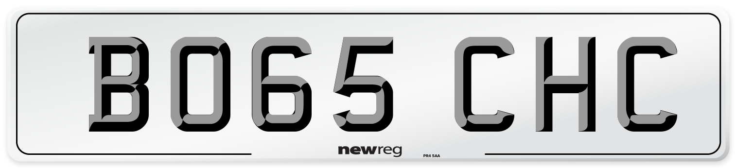 BO65 CHC Front Number Plate