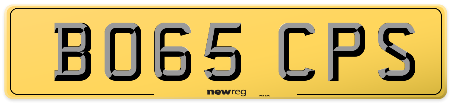 BO65 CPS Rear Number Plate