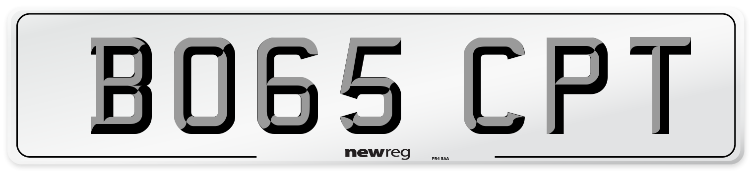 BO65 CPT Front Number Plate