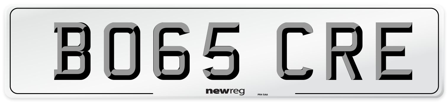 BO65 CRE Front Number Plate