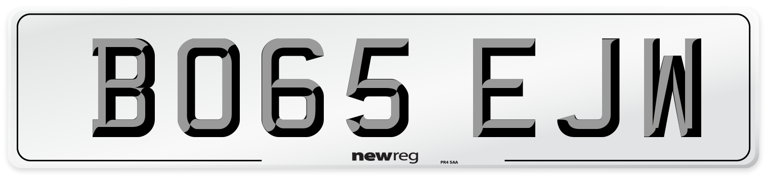 BO65 EJW Front Number Plate