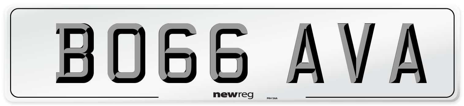 BO66 AVA Front Number Plate