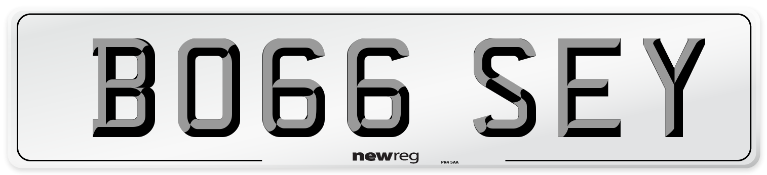 BO66 SEY Front Number Plate