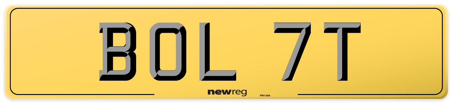 BOL 7T Rear Number Plate