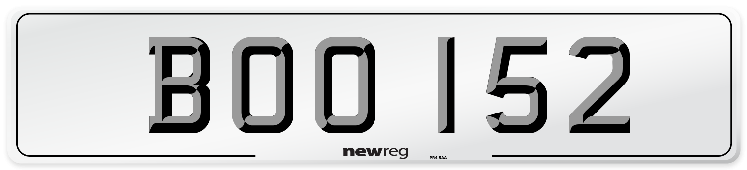 BOO 152 Front Number Plate