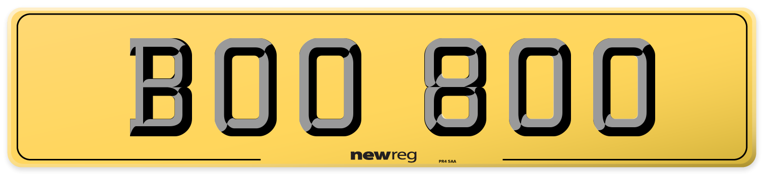 BOO 800 Rear Number Plate
