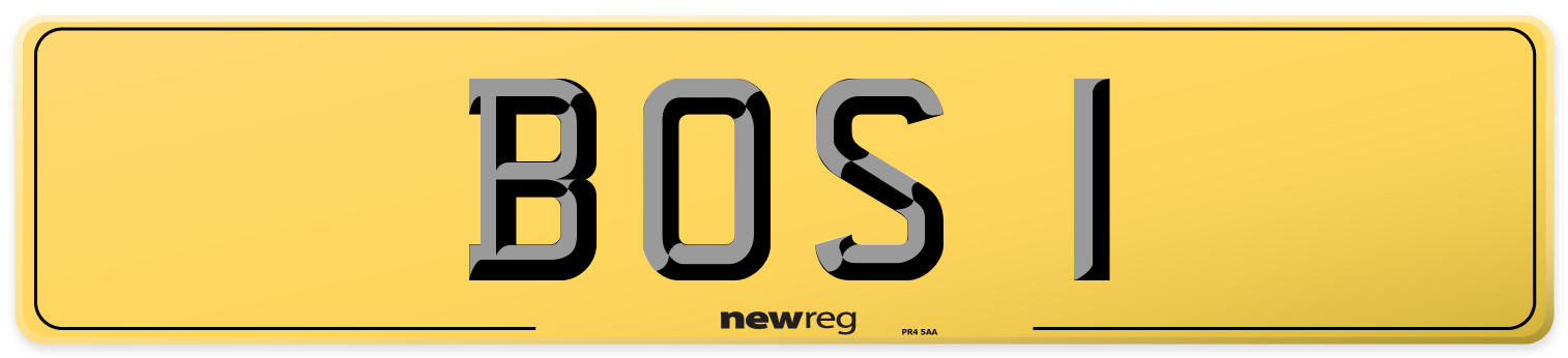 BOS 1 Rear Number Plate