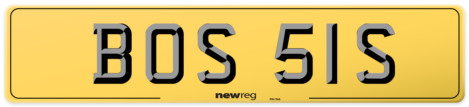 BOS 51S Rear Number Plate