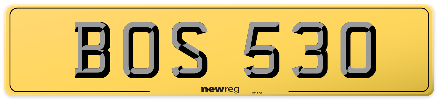 BOS 530 Rear Number Plate