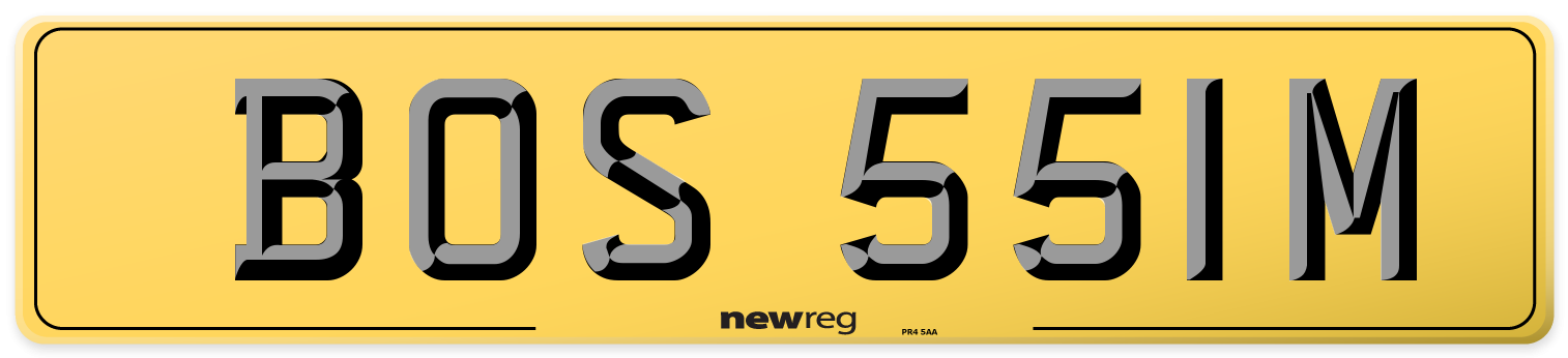 BOS 551M Rear Number Plate
