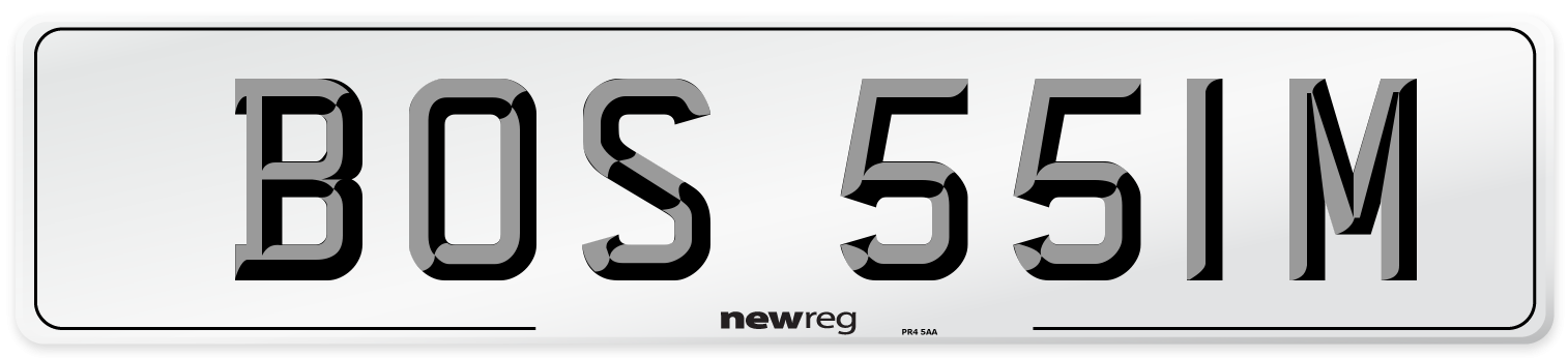 BOS 551M Front Number Plate