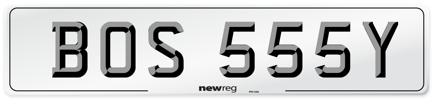 BOS 555Y Front Number Plate