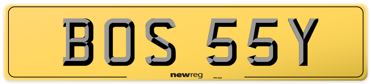 BOS 55Y Rear Number Plate