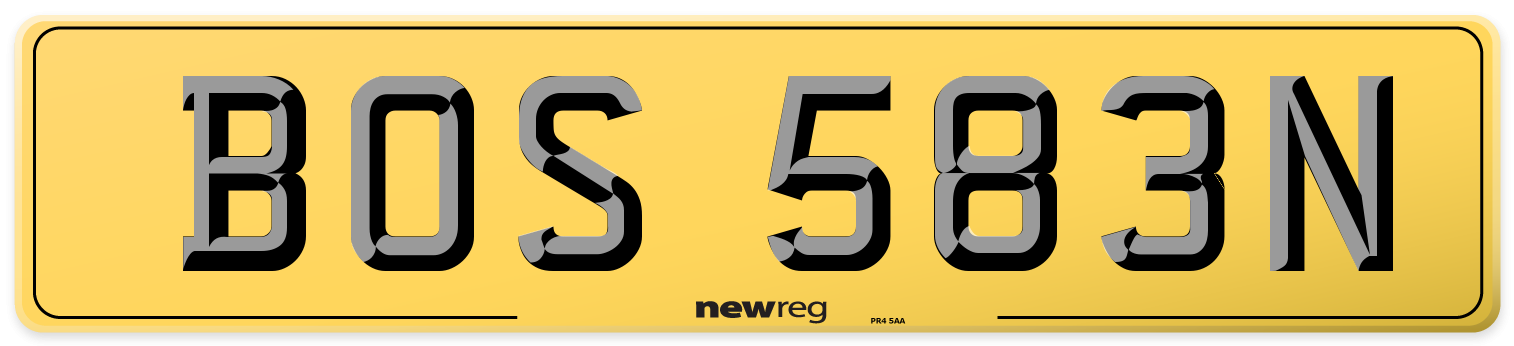 BOS 583N Rear Number Plate