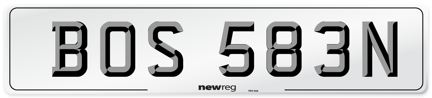 BOS 583N Front Number Plate