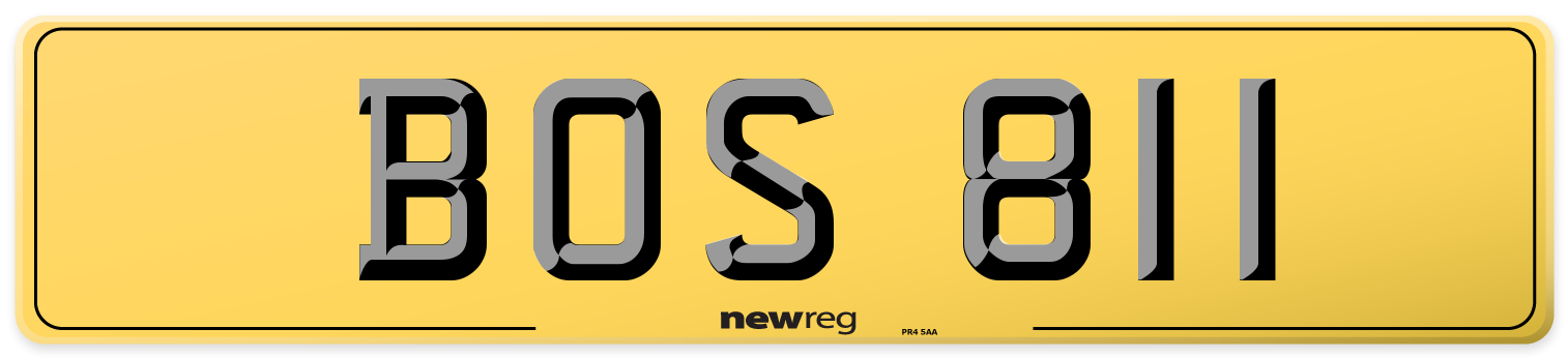BOS 811 Rear Number Plate