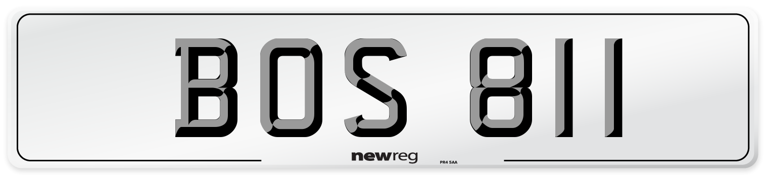 BOS 811 Front Number Plate