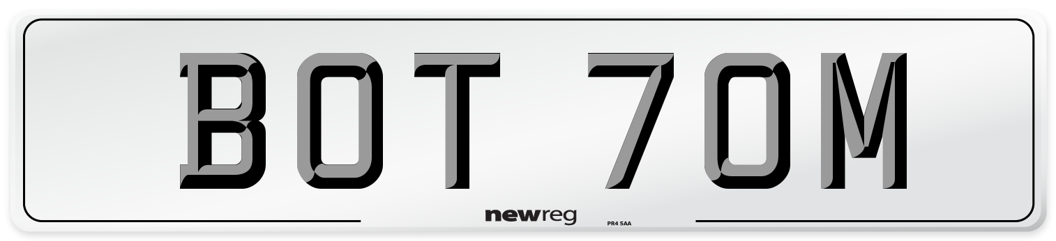 BOT 70M Front Number Plate