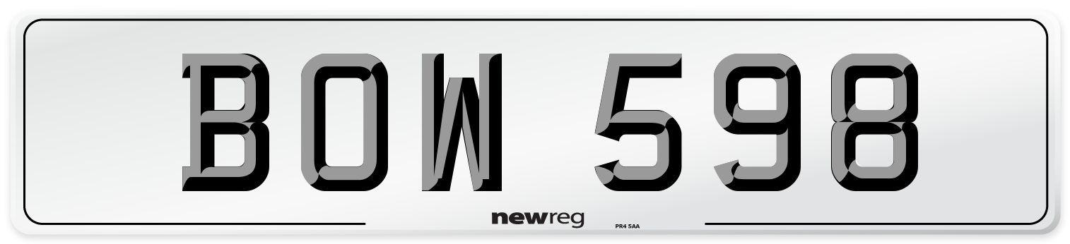 BOW 598 Front Number Plate