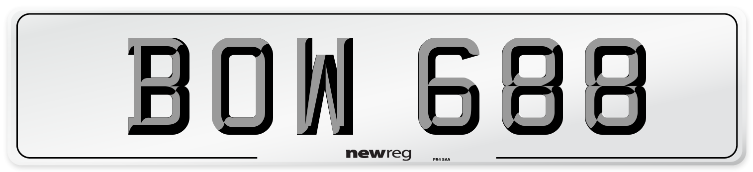 BOW 688 Front Number Plate