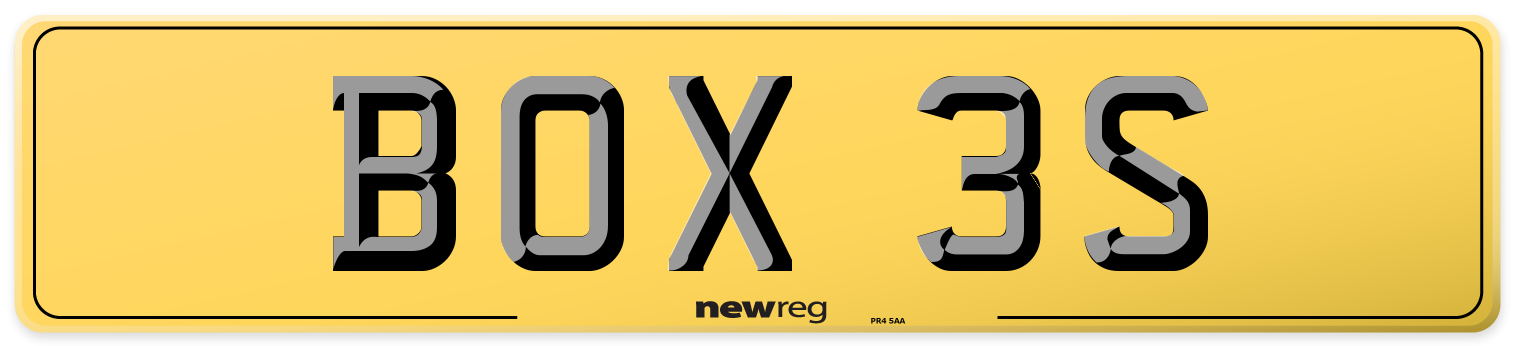 BOX 3S Rear Number Plate