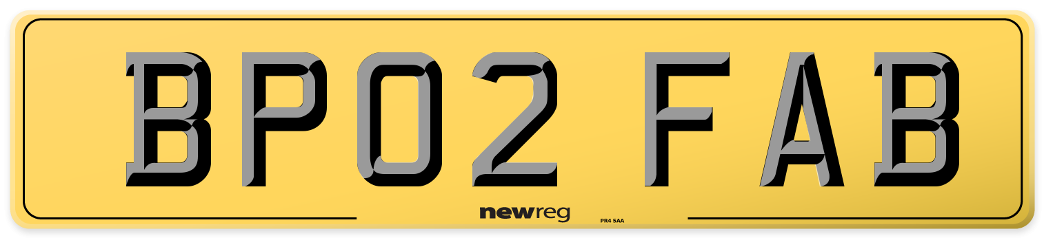 BP02 FAB Rear Number Plate