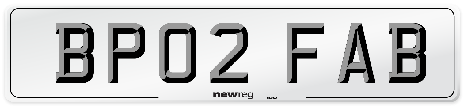 BP02 FAB Front Number Plate