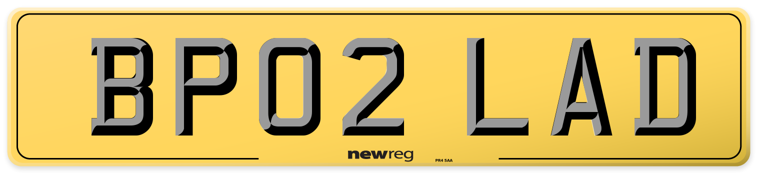 BP02 LAD Rear Number Plate