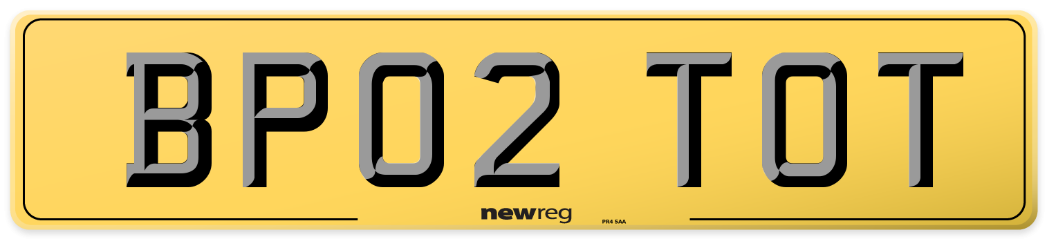 BP02 TOT Rear Number Plate