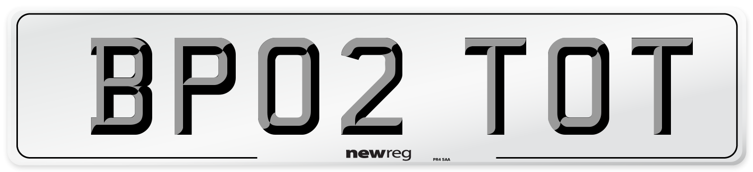 BP02 TOT Front Number Plate