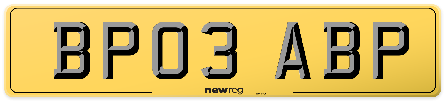 BP03 ABP Rear Number Plate