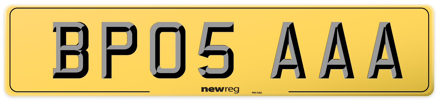 BP05 AAA Rear Number Plate