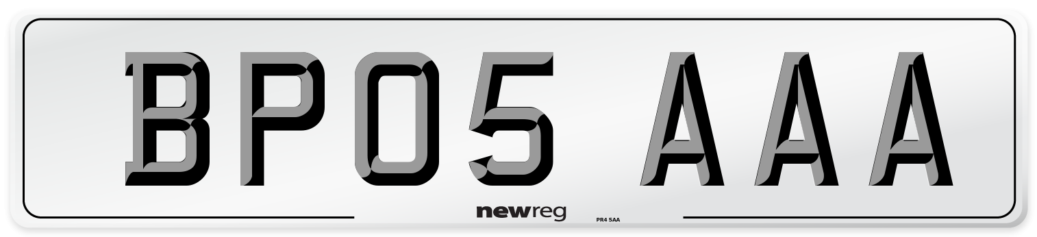 BP05 AAA Front Number Plate