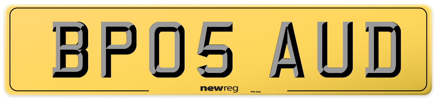 BP05 AUD Rear Number Plate