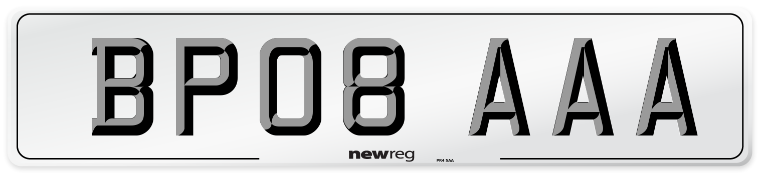 BP08 AAA Front Number Plate