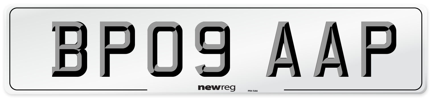 BP09 AAP Front Number Plate