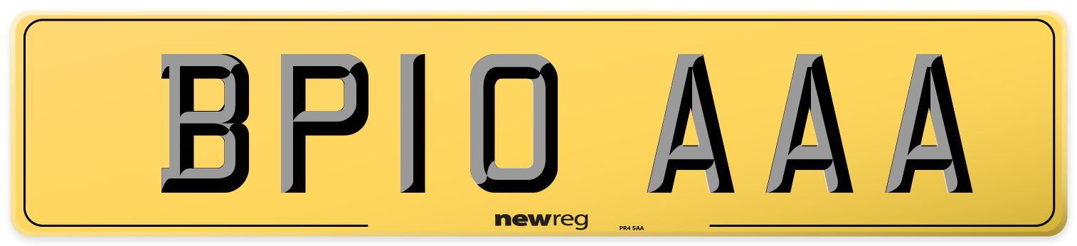BP10 AAA Rear Number Plate
