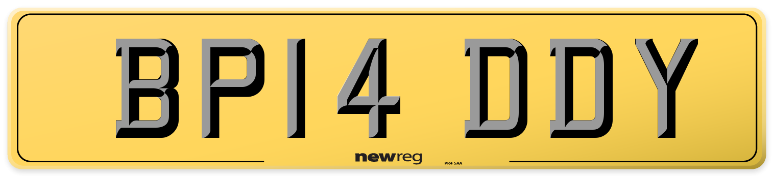 BP14 DDY Rear Number Plate