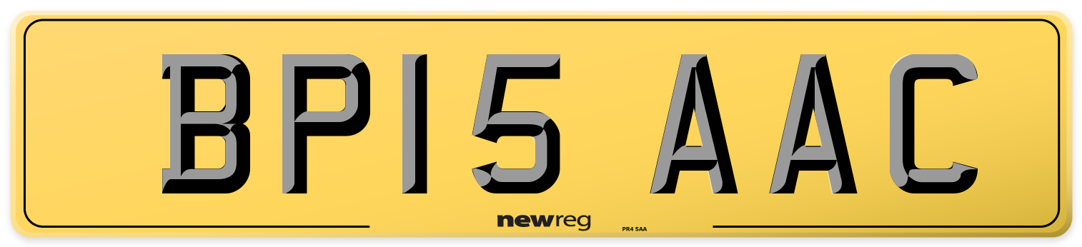 BP15 AAC Rear Number Plate