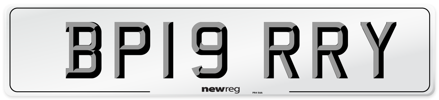 BP19 RRY Front Number Plate