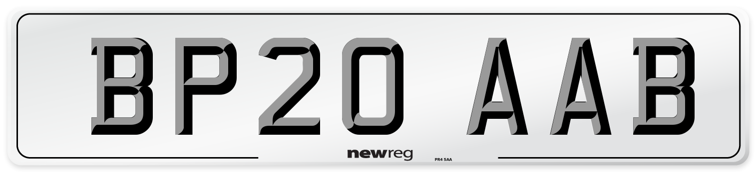 BP20 AAB Front Number Plate